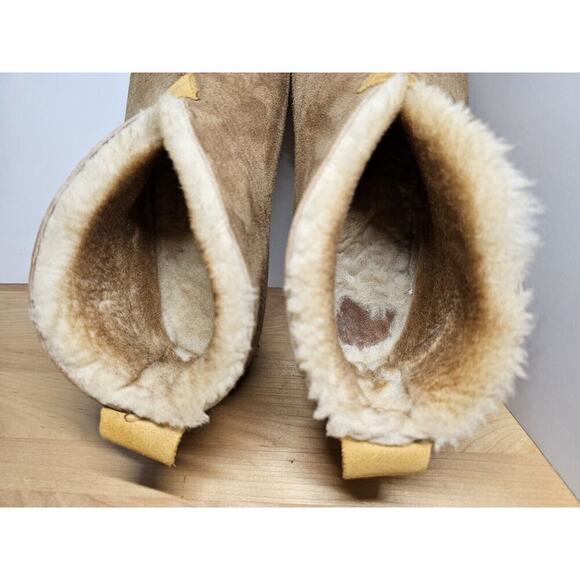 LL Bean Slippers Mens 8M Brown Shearling Lined Wicked Good Suede - Picture 5 of 7